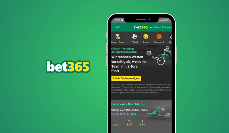 Bet365 sportsbook for Greek players with extensive daily betting events