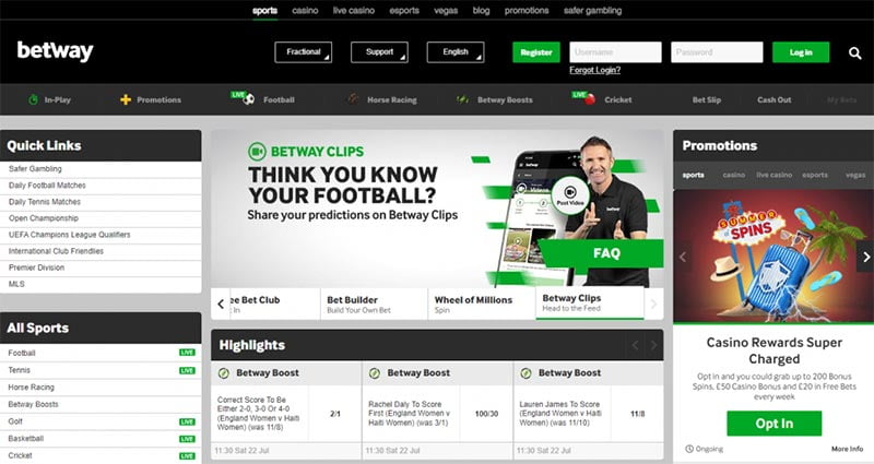 Betway - Reliable bookmaker for players