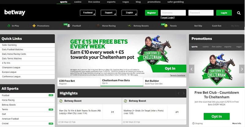 Betway - uk online bookmaker with easy to use interface