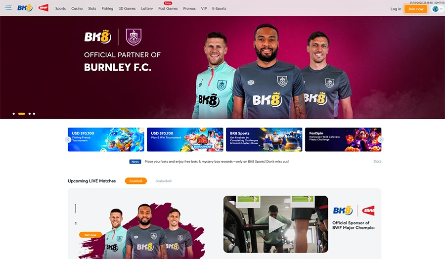 BK8 online betting site offering sports, casino, and esports with global partnerships