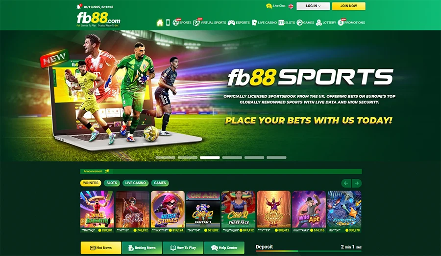 FB88 modern US betting site with diverse sports and casino offerings