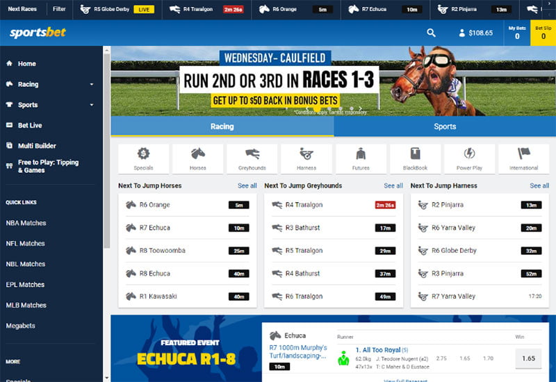 Sportsbet with an easy to use interface