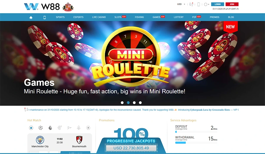 W88 betting platform featuring diverse markets, competitive odds, and global player engagement