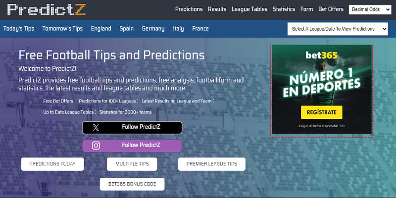 PredictZ ability to predict football odds accurately