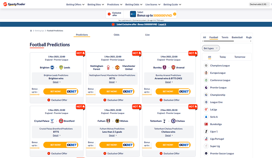 SportyTrader – trusted sports betting predictions and bookmaker reviews platform