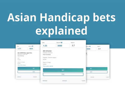 Asian handicap betting concept showing football teams, odds charts, and bettors analyzing match data