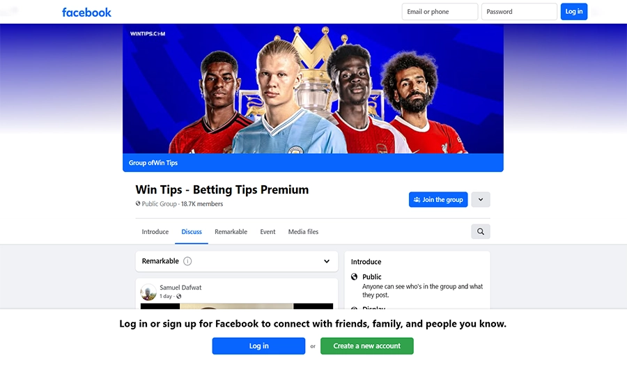 A vibrant Facebook community of over 18,7k members in Asia actively exchanging football odds, tips, and experiences in the Wintips group