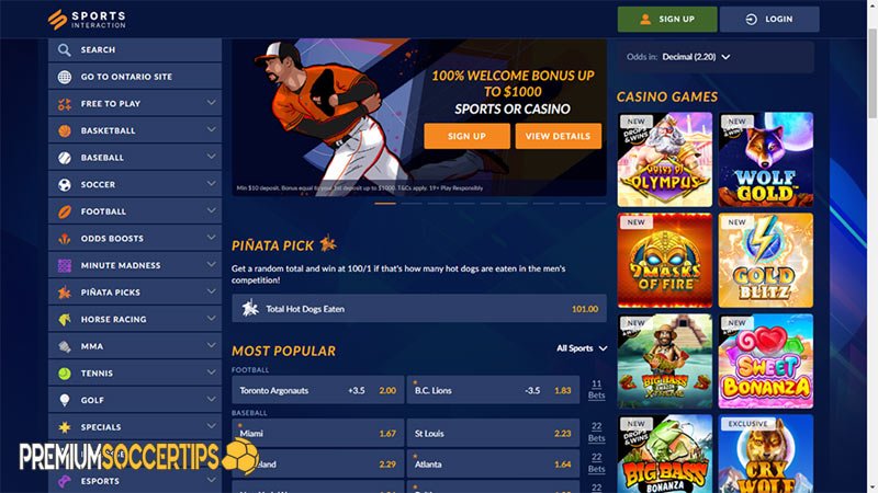 Canadian betting sites: Sports Interaction