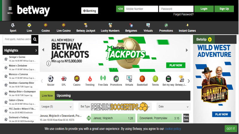 Betway Sports is one of the most visually appealing sportsbooks you can find