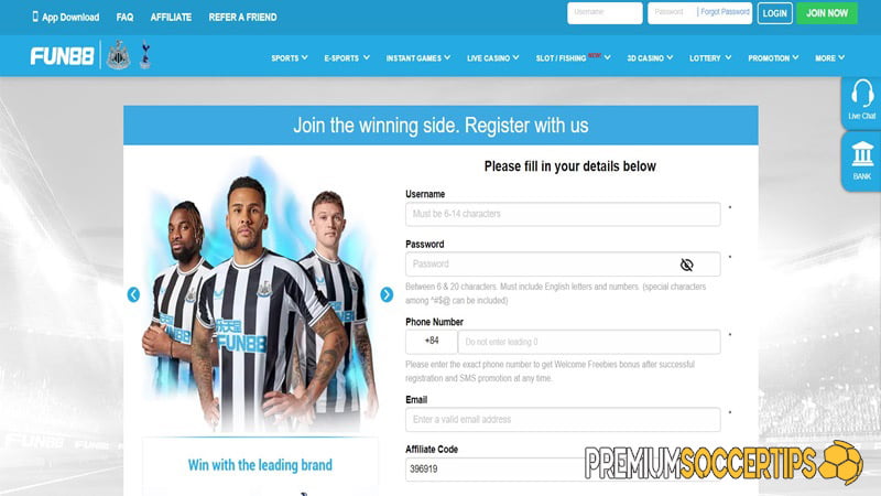 Best odds betting sites: Fun88