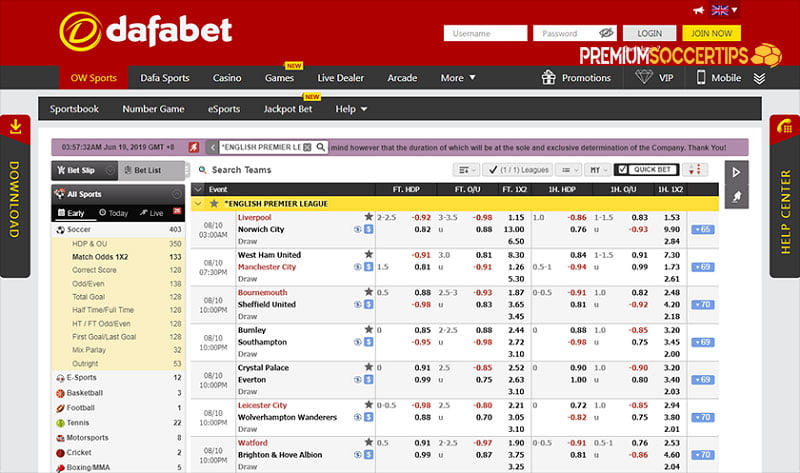 Dafabet - Best online rugby betting site