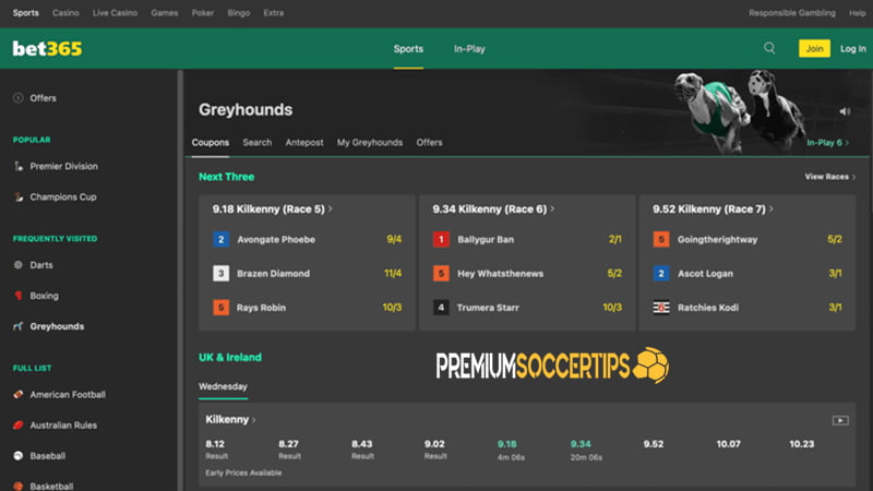 Greyhounds betting site: Bet365