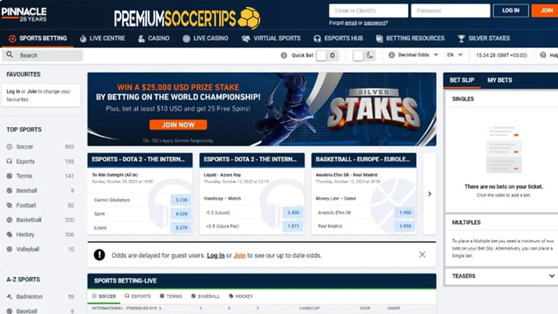 Basketball betting sites: Pinnacle