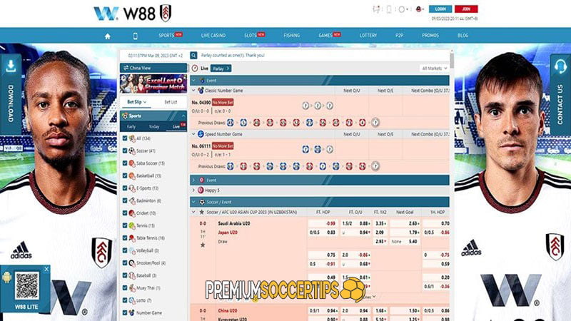 Tennis betting site: W88