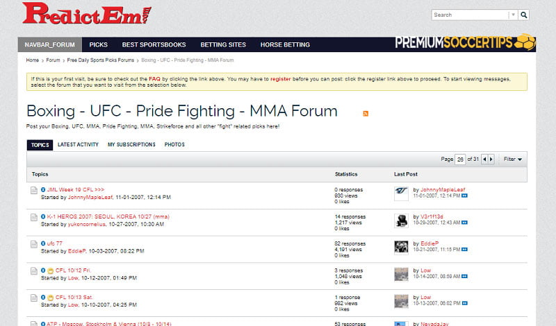 Predictem - UFC betting forum