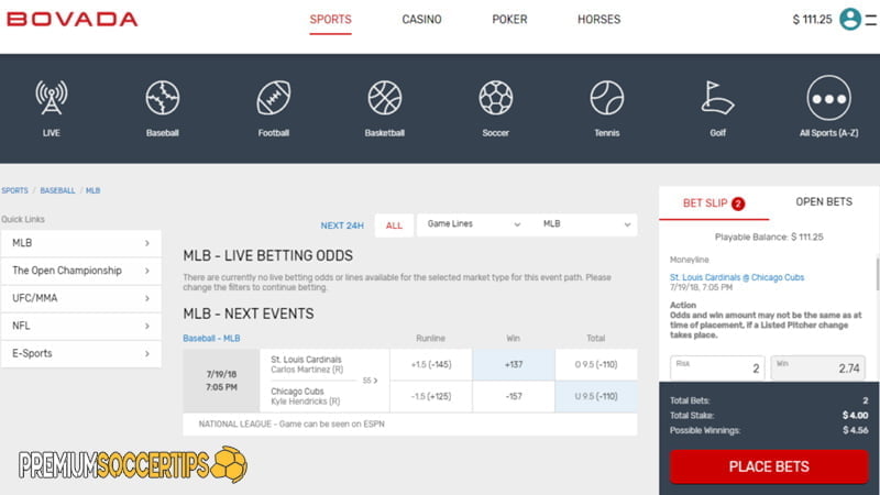 Online betting sites Texas: Bovada