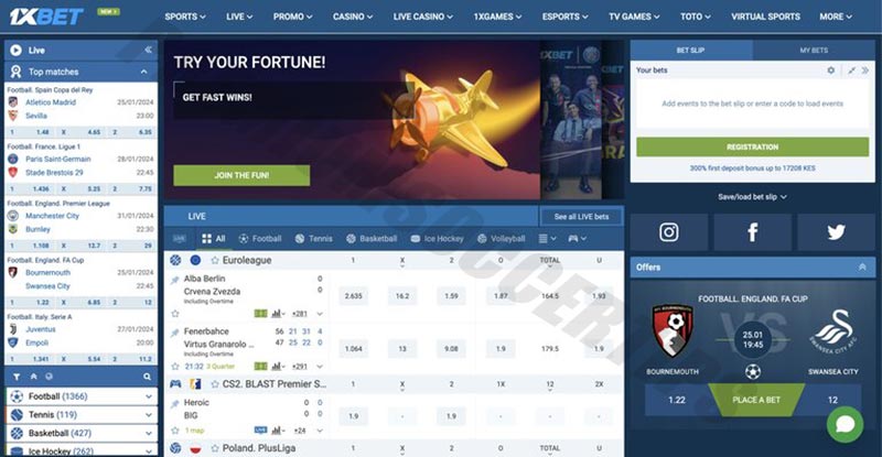 1xBet - Best sports betting sites in Nigeria