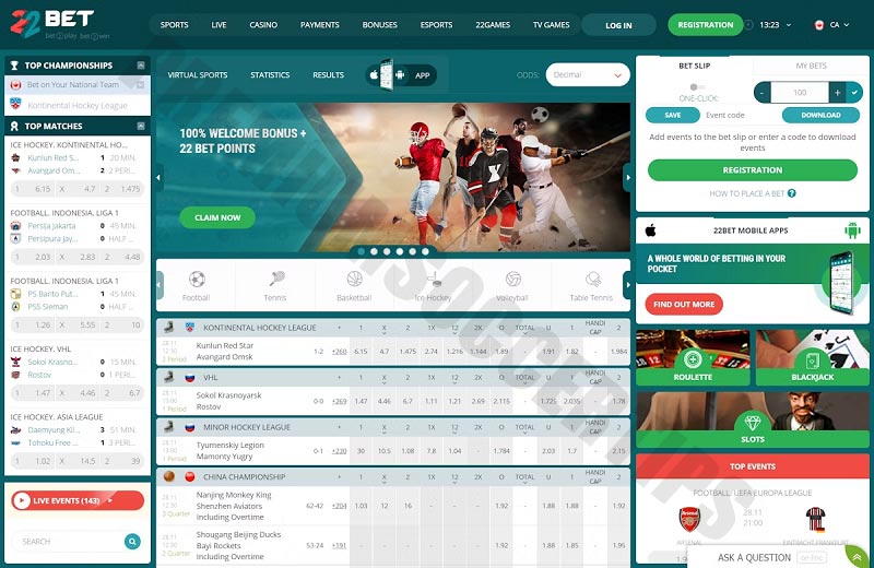 22Bet - Best bet sites in Nigeria