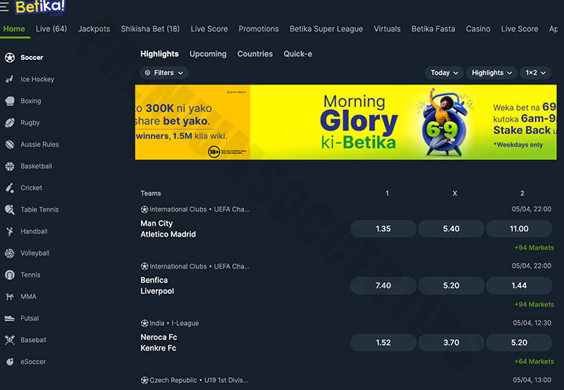 Betika - List of betting sites in ethiopia