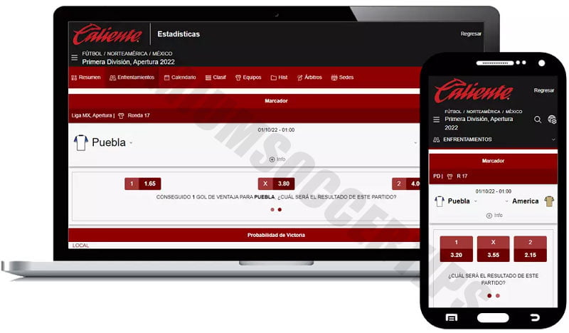 Caliente - Betting apps in Mexico