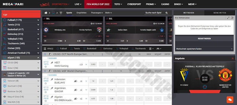 Megapari - Chile betting sites