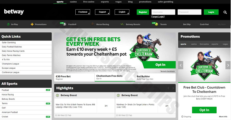 Betway - Best chess betting sites