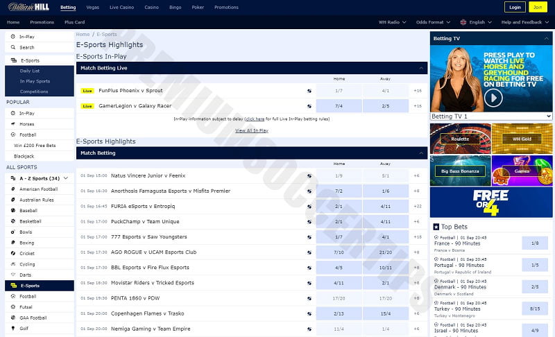 William Hill - Sports spread betting sites uk