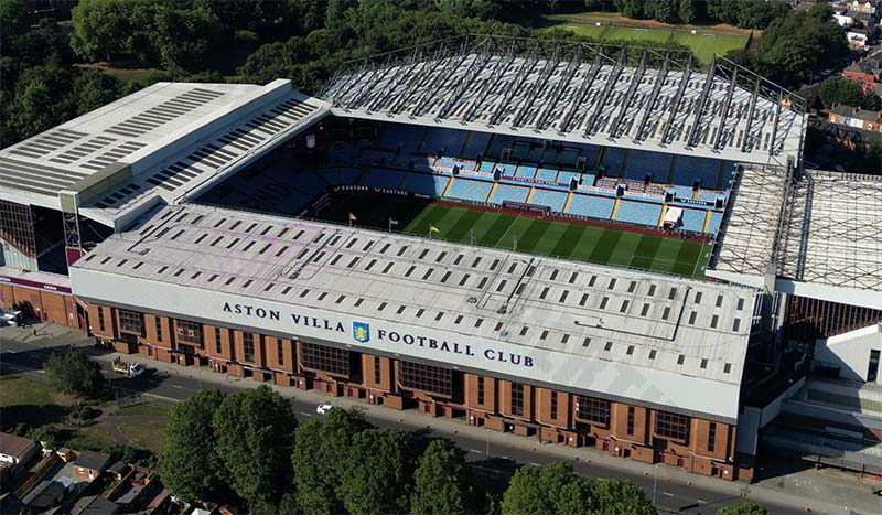 The most beautiful stadium in england premier league: Villa Park