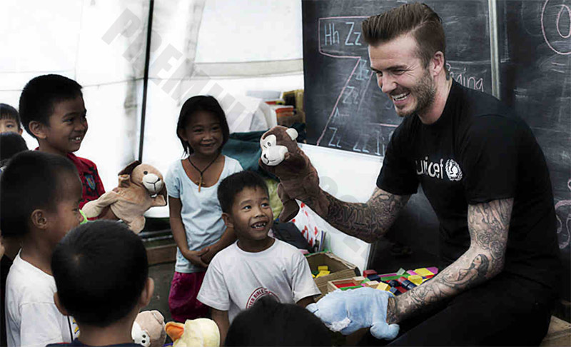 Most charitable soccer players: David Beckham