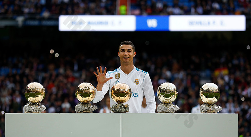 Cristiano Ronaldo, Messi's biggest rival throughout his career, has also won 5 Ballons d'Or