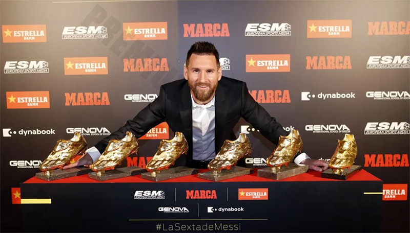 Messi also holds the record for most European Golden Shoes in world football