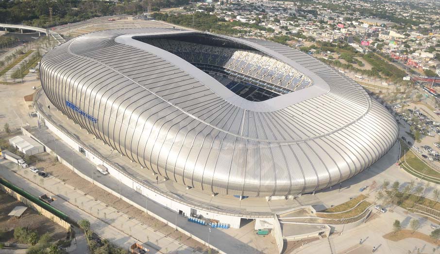 Estadio BBVA is the modern home of Monterrey FC and Mexican football icon