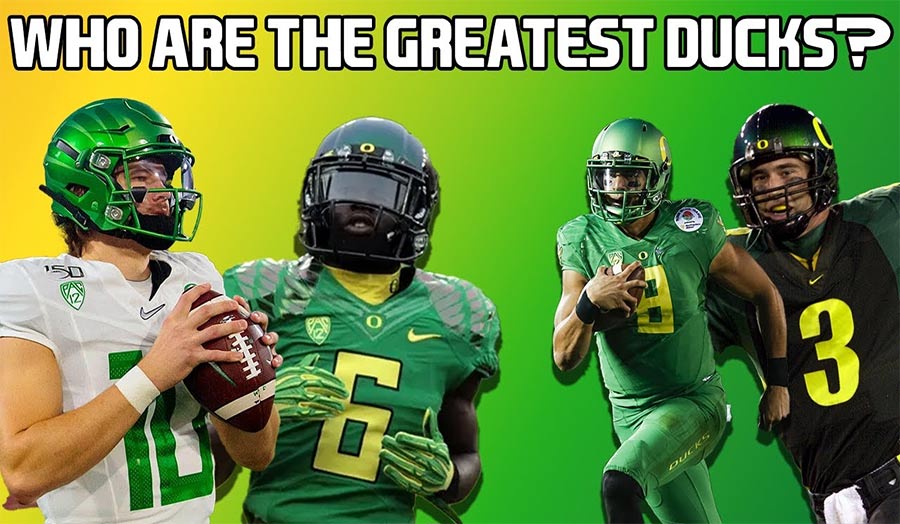 A group of Oregon Ducks football legends over the years